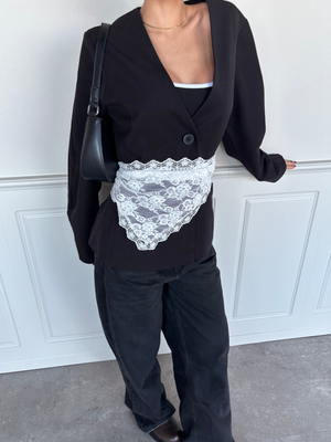 NAINA LACE HIP SCARF - WHITE