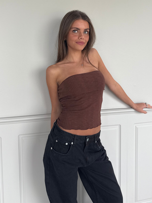MELANIE TUBE TOP - DARK BROWN