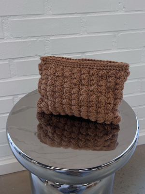 CROCHET CLUTCH - TAUPE