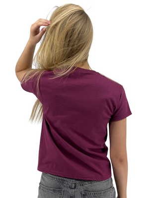 BOW (HVID), BABY TEE - BORDEAUX