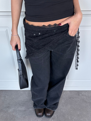 NAINA LACE HIP SCARF - BLACK