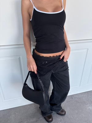 NAINA LACE HIP SCARF - BLACK