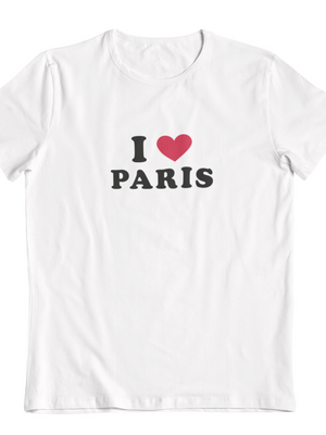 PARIS, BABY TEE - HVID