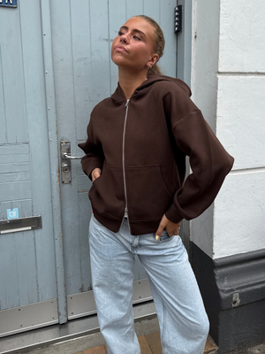 ASH SCUBA ZIP HOODIE - BROWN