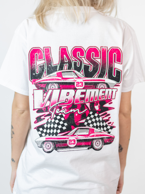 CLASSIC RACE T-SHIRT (rygprint) - HVID