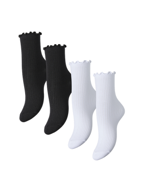 AFIA SOCKS - 4 PACK BLACK+WHITE