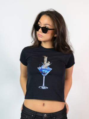 GLAM DRINK, BABY TEE - SORT