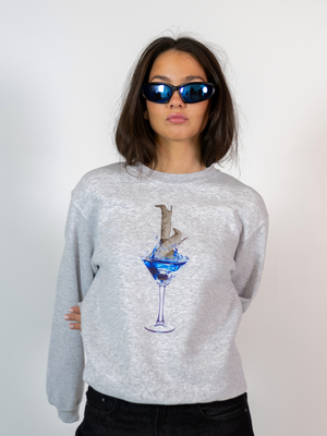 GLAM DRINK SWEATSHIRT - GRÅ