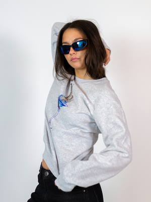 GLAM DRINK SWEATSHIRT - GRÅ