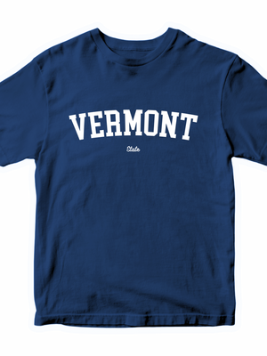 VERMONT (hvid), BABY TEE - NAVY