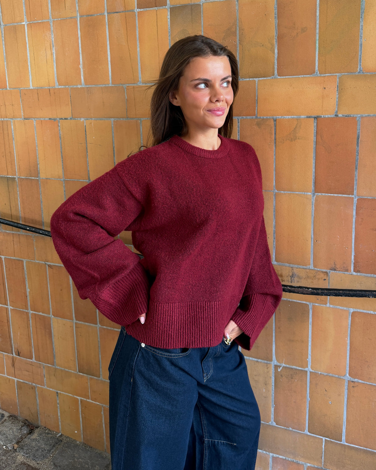 STINE OVERSIZE KNIT - BORDEAUX - Dinvintageshop