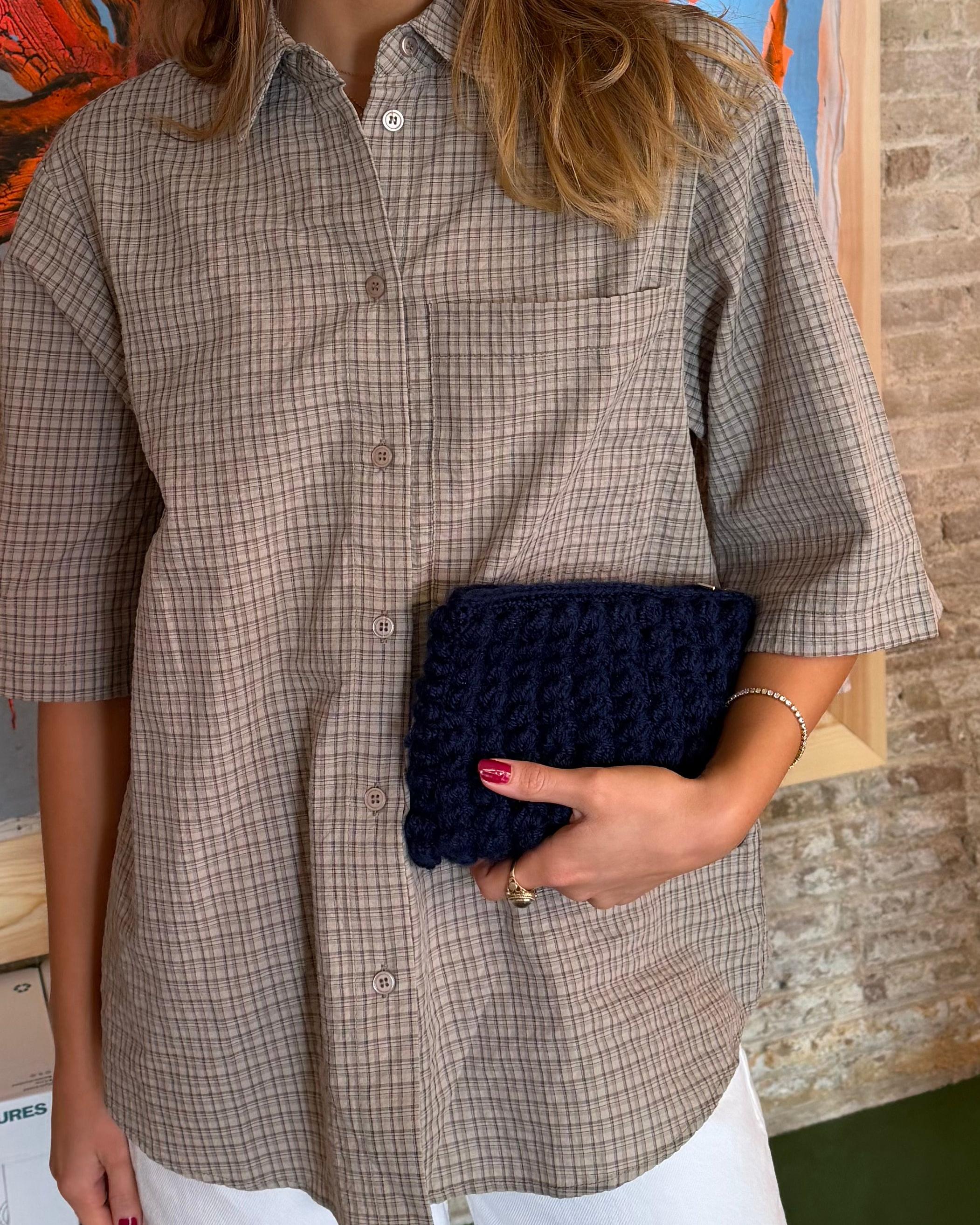CROCHET CLUTCH - NAVY