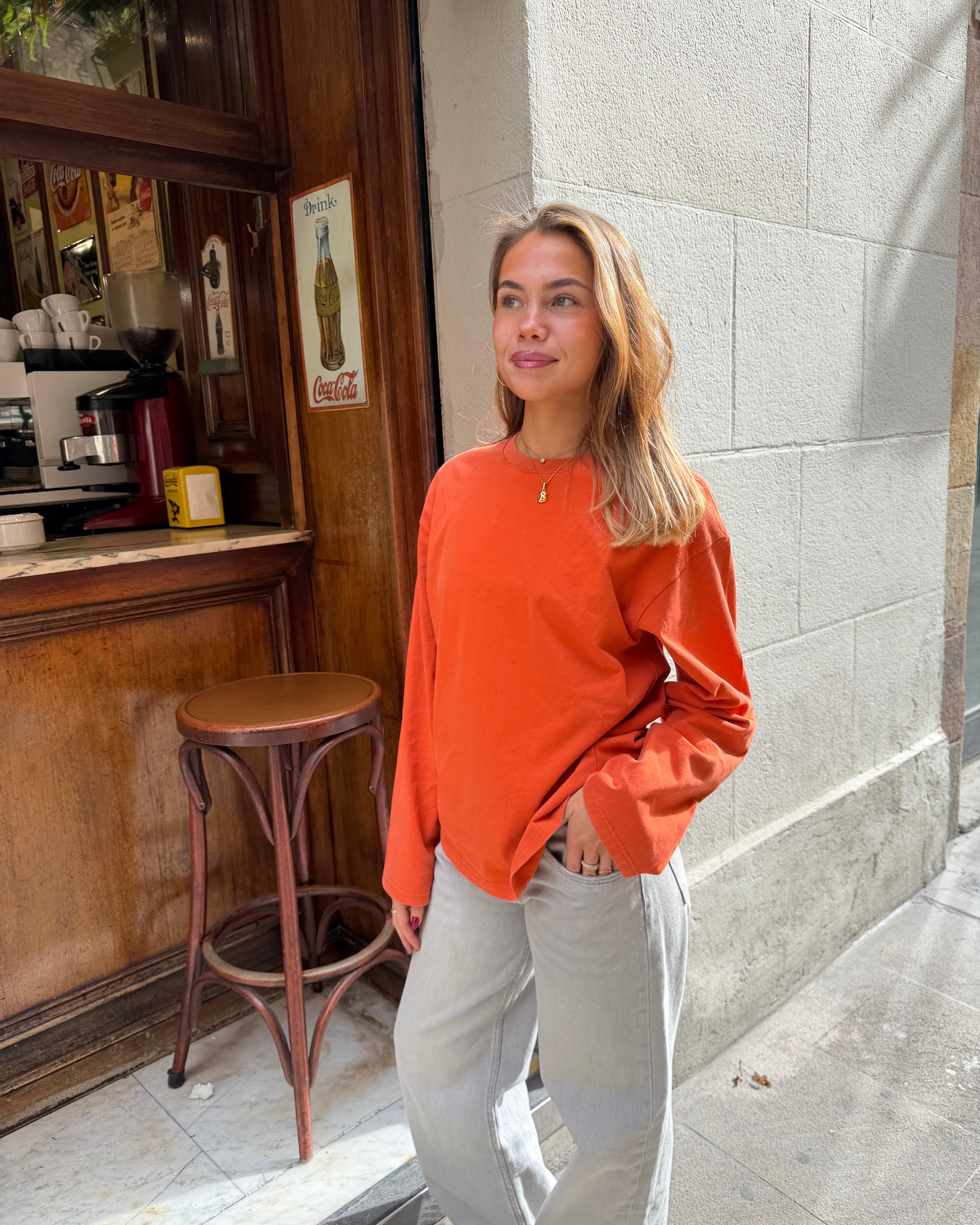 MYNTE WASHED TEE - CORAL ORANGE