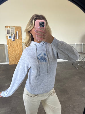 SHELLY (blå) HOODIE - GRÅ