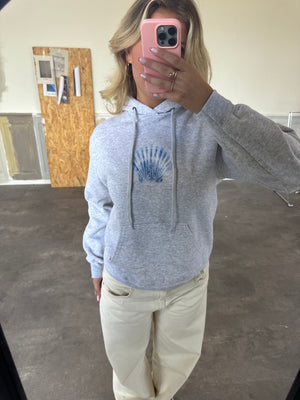 SHELLY (blå) HOODIE - GRÅ