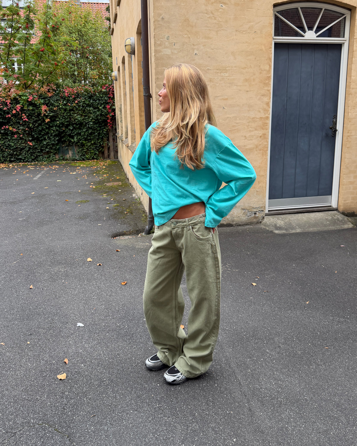 ESTHER JEANS - GREEN - Dinvintageshop