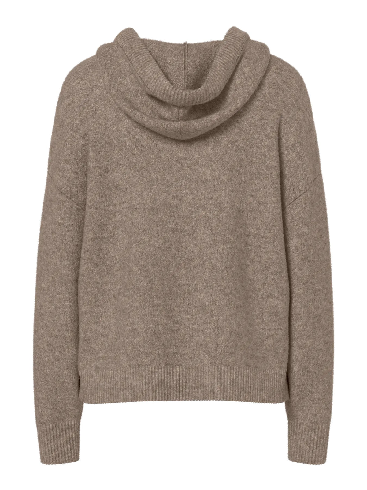 MALOU KNIT HOODIE - TAUPE GREY MELANGE - Dinvintageshop