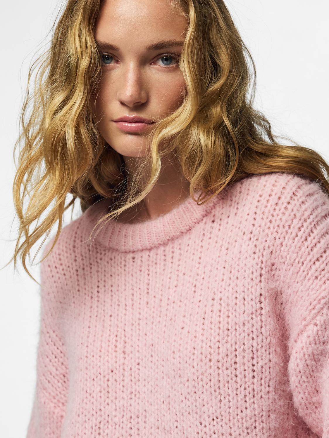 DORTHEA CHUNKY KNIT - ROSEATE SPOONBILL MELANGE - Dinvintageshop