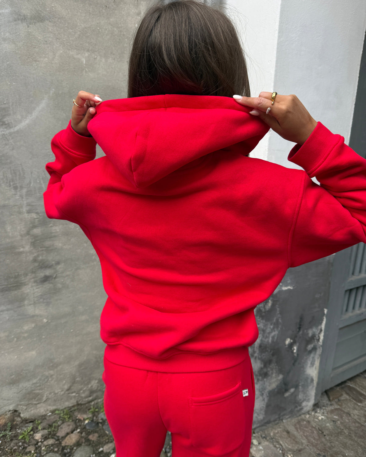 OVERSIZED ZIP HOODIE - RED