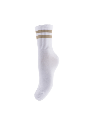 CALLY STRØMPER - WHITE/SILVER MINK