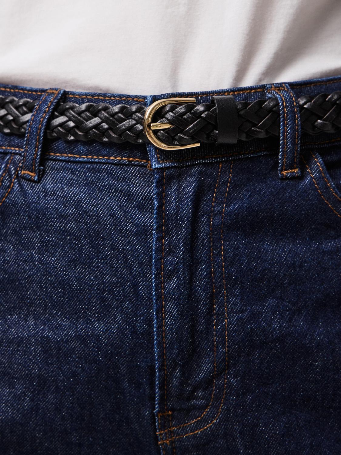 AVERY BRAIDED BELT - BLACK - Dinvintageshop