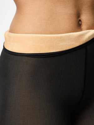 SOPHIE FLEECE STRØMPEBUKSER - BLACK NUDE FLEECE
