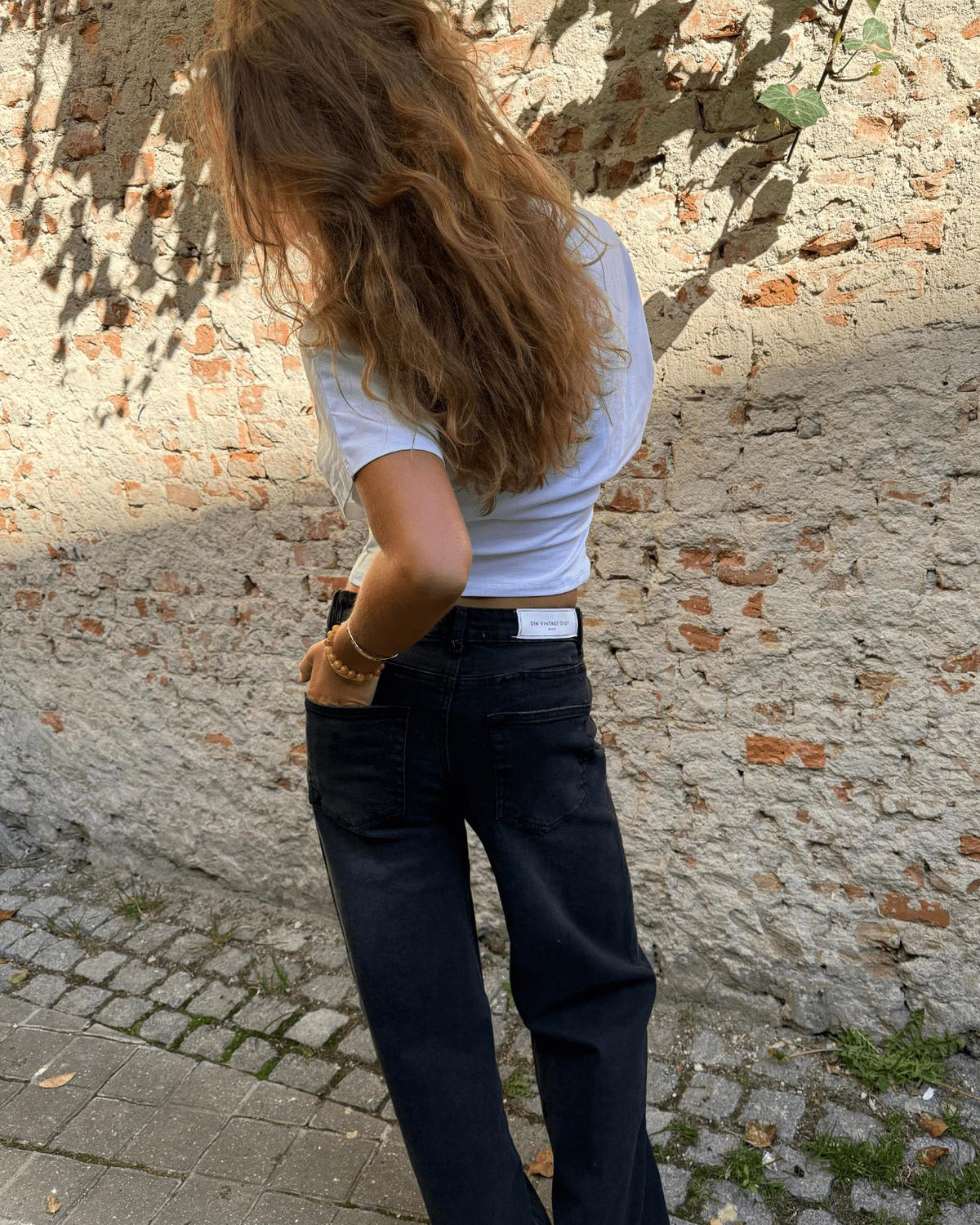 ALMA JEANS - DARK GREY-BLACK (MIDWAIST)