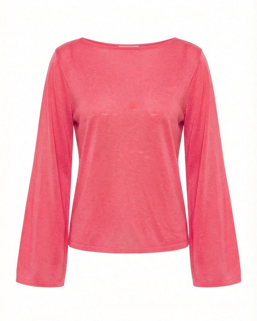 ANEMONE WIDESLEEVE TOP - CORAL