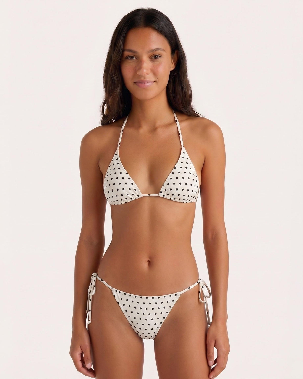 BAOMI BIKINI TRUSSE - EGRET / BLACK DOT