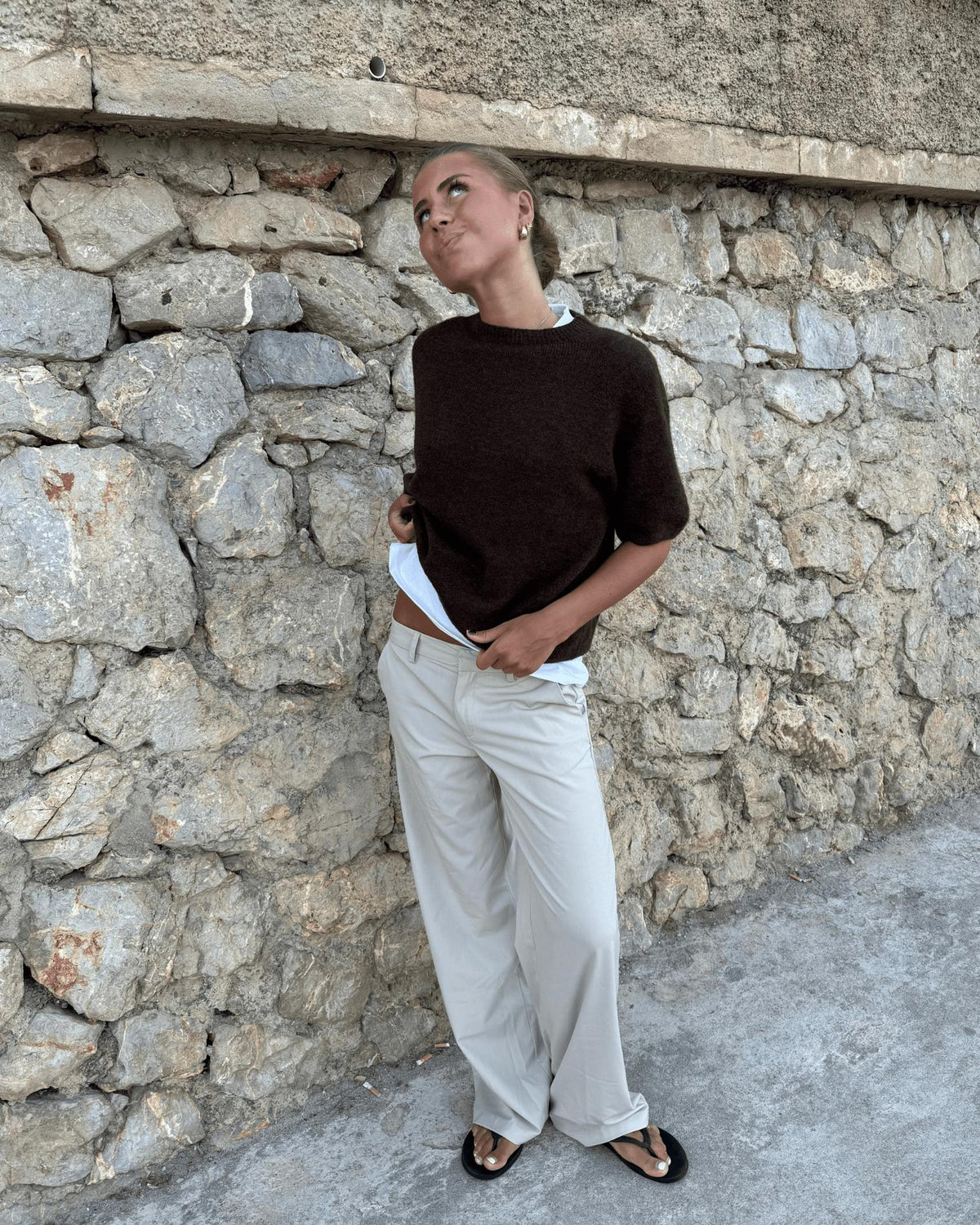 BELLA SUIT PANT - SAND - Dinvintageshop