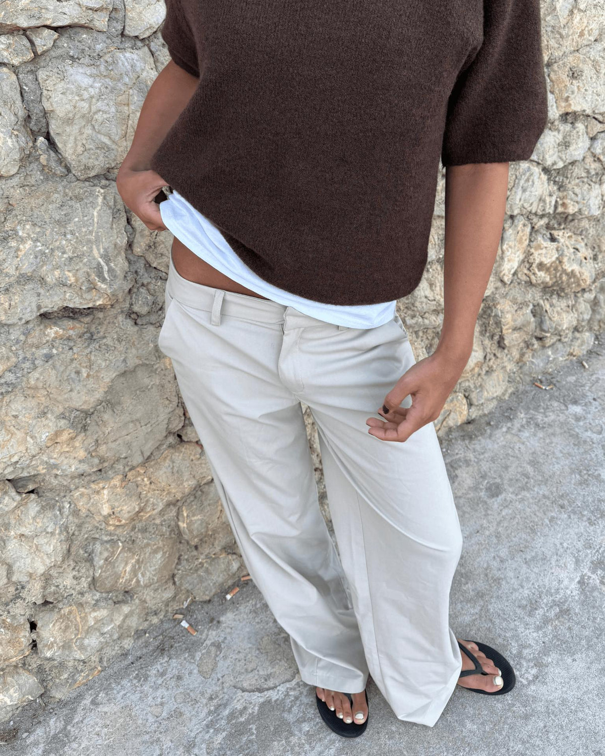 BELLA SUIT PANT - SAND - Dinvintageshop