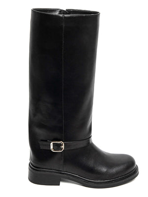 SUEDE FOLDOVER BOOT - BROWN