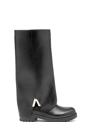 SUEDE FOLDOVER BOOT - BROWN