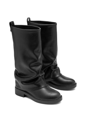 SUEDE FOLDOVER BOOT - BROWN