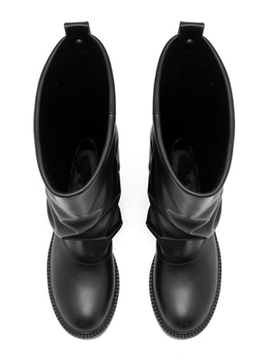 SUEDE FOLDOVER BOOT - BROWN