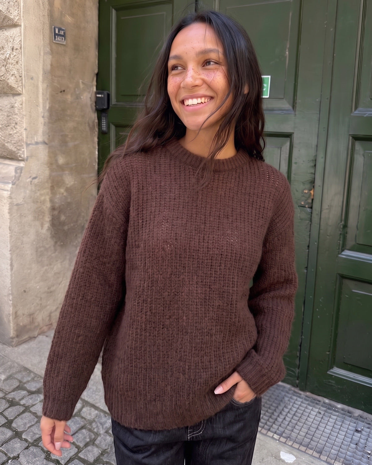 DORTHEA CHUNKY KNIT - HOT FUDGE MELANGE [AI]