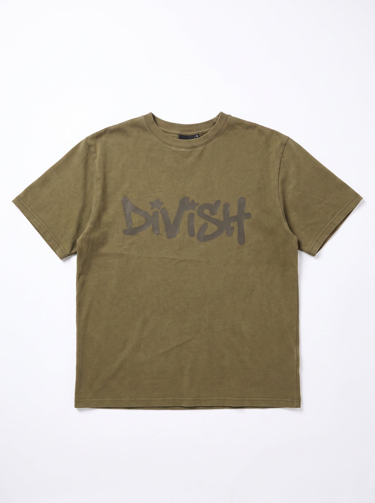 DUA TEE KORTÆRMET - OLIVE - Dinvintageshop