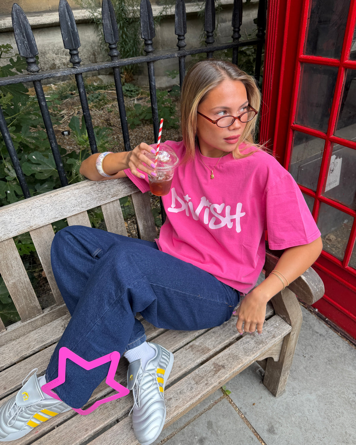 DUA TEE KORTÆRMET - PINK - Dinvintageshop