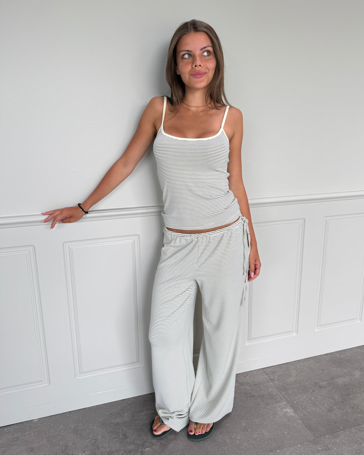 IRIS STRIPE PANTS - OFFWHITE/BLACK