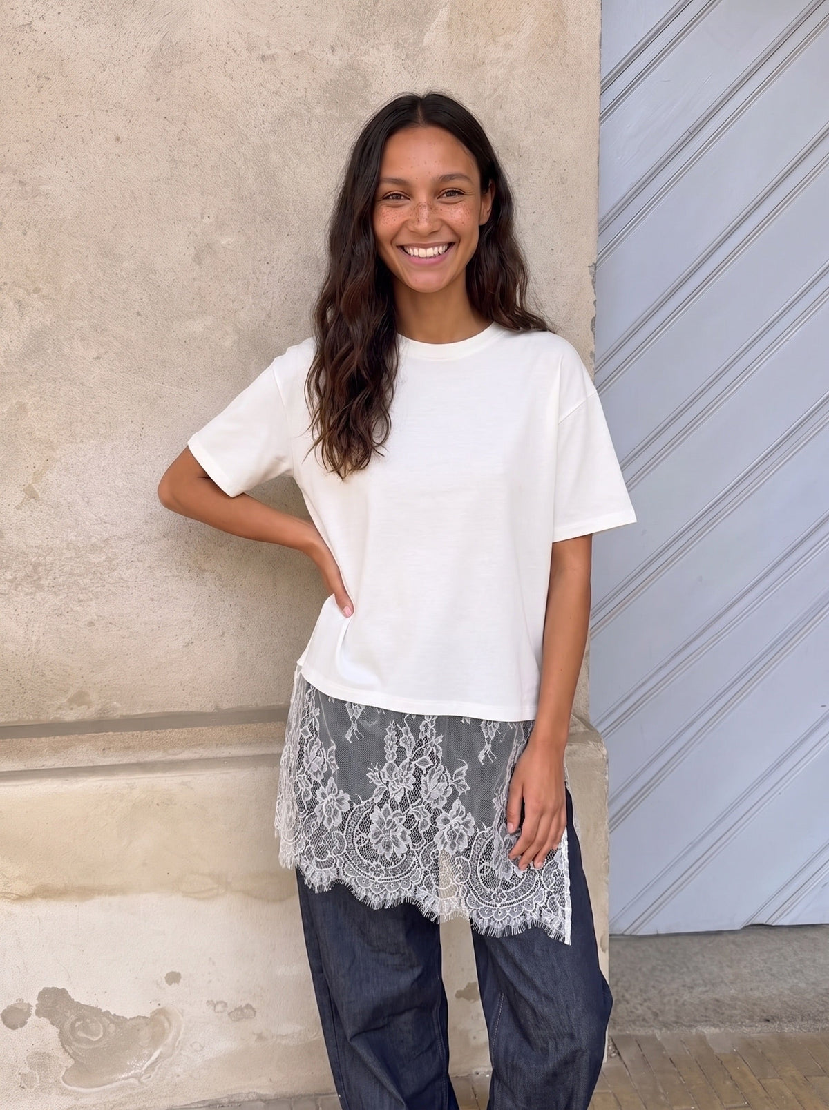 MAVE LACE T-SHIRT - CLOUD DANCER [AI]