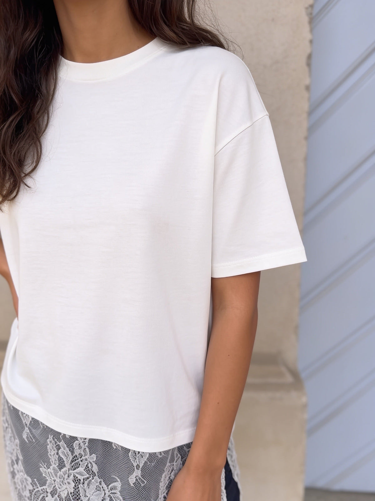 MAVE LACE T-SHIRT - CLOUD DANCER [AI]