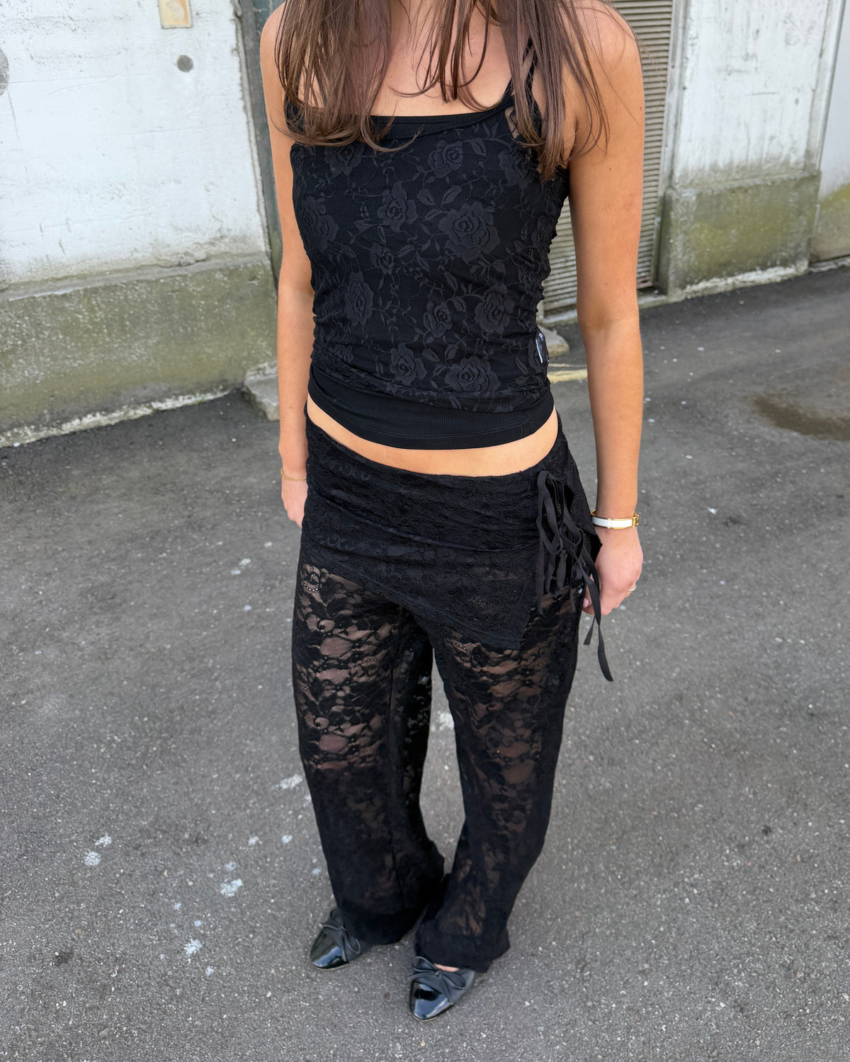 MILLIE LACE PANTS - BLACK