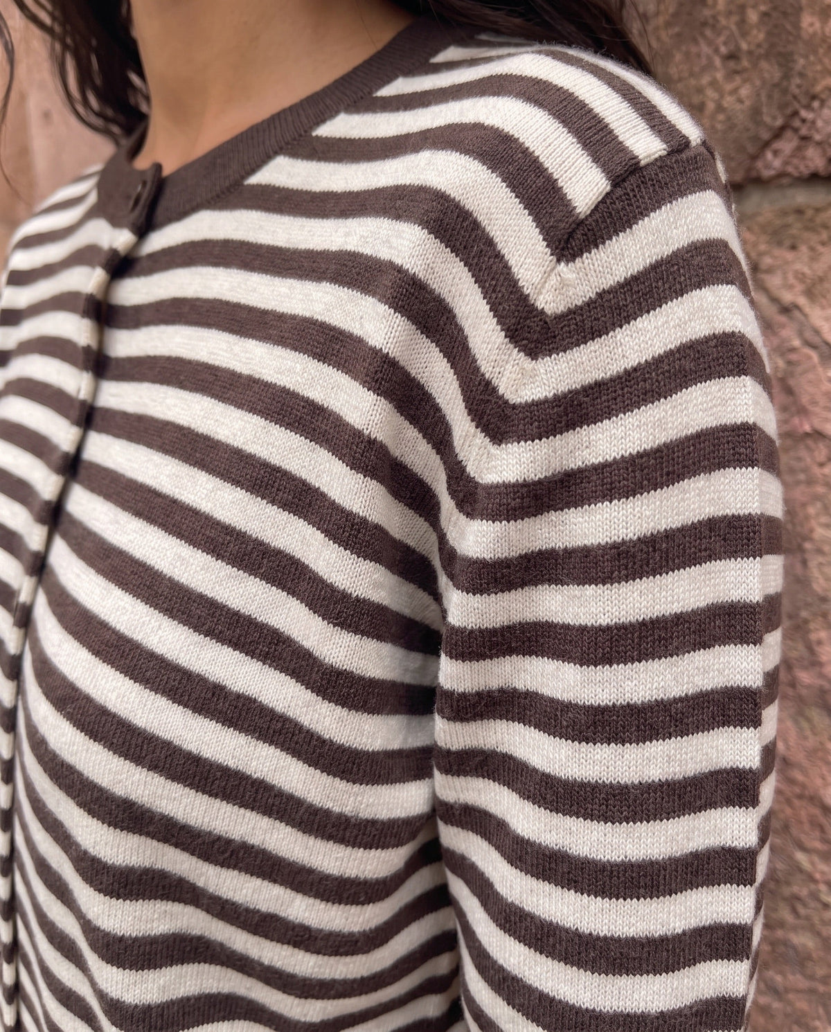 NORA KNIT CARDIGAN - HOT FUDGE/BIRCH [AI]