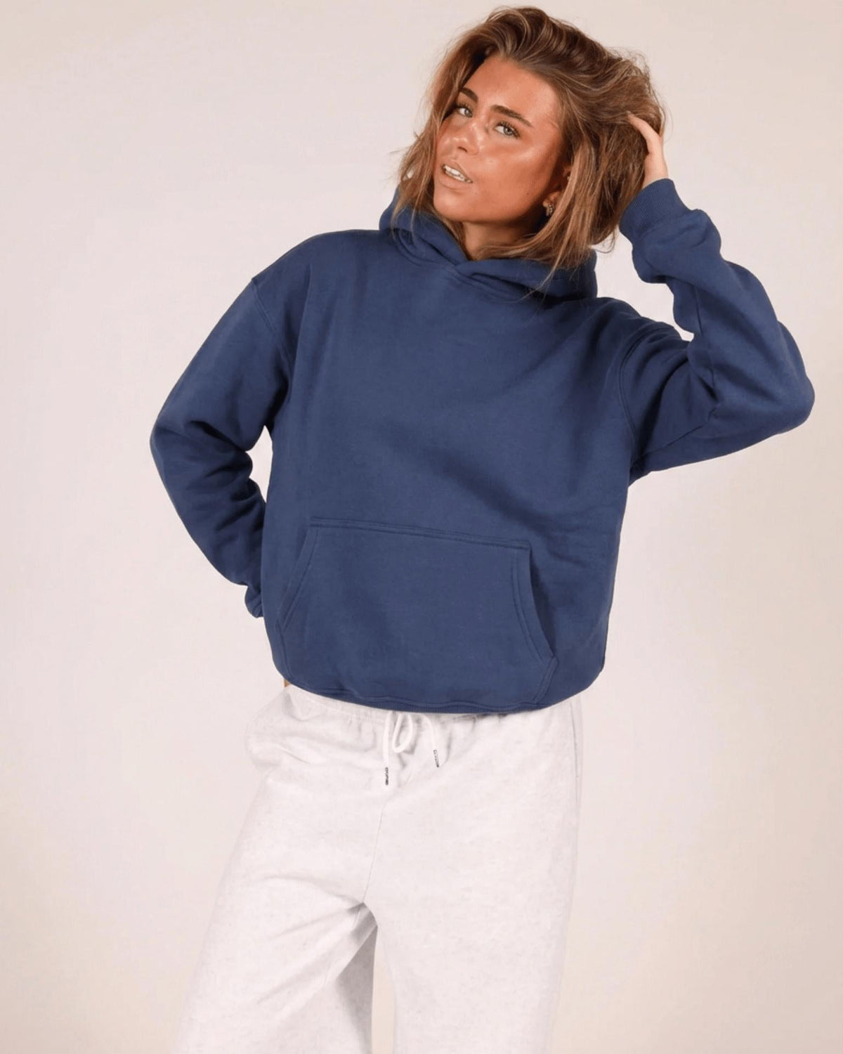 OVERSIZED HOODIE - MID BLUE