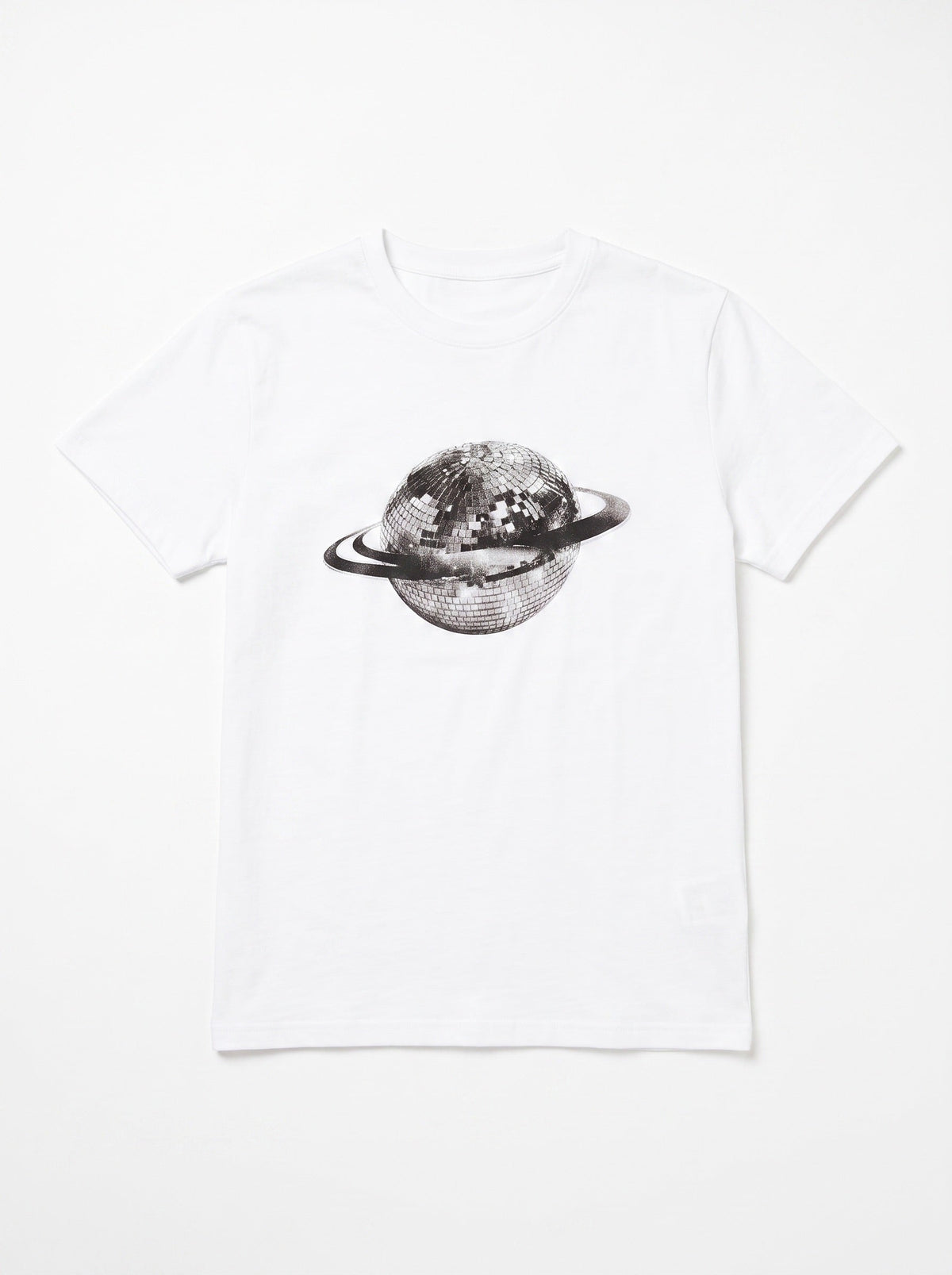 PLANET DISCO (black), BABY TEE - WHITE - Dinvintageshop
