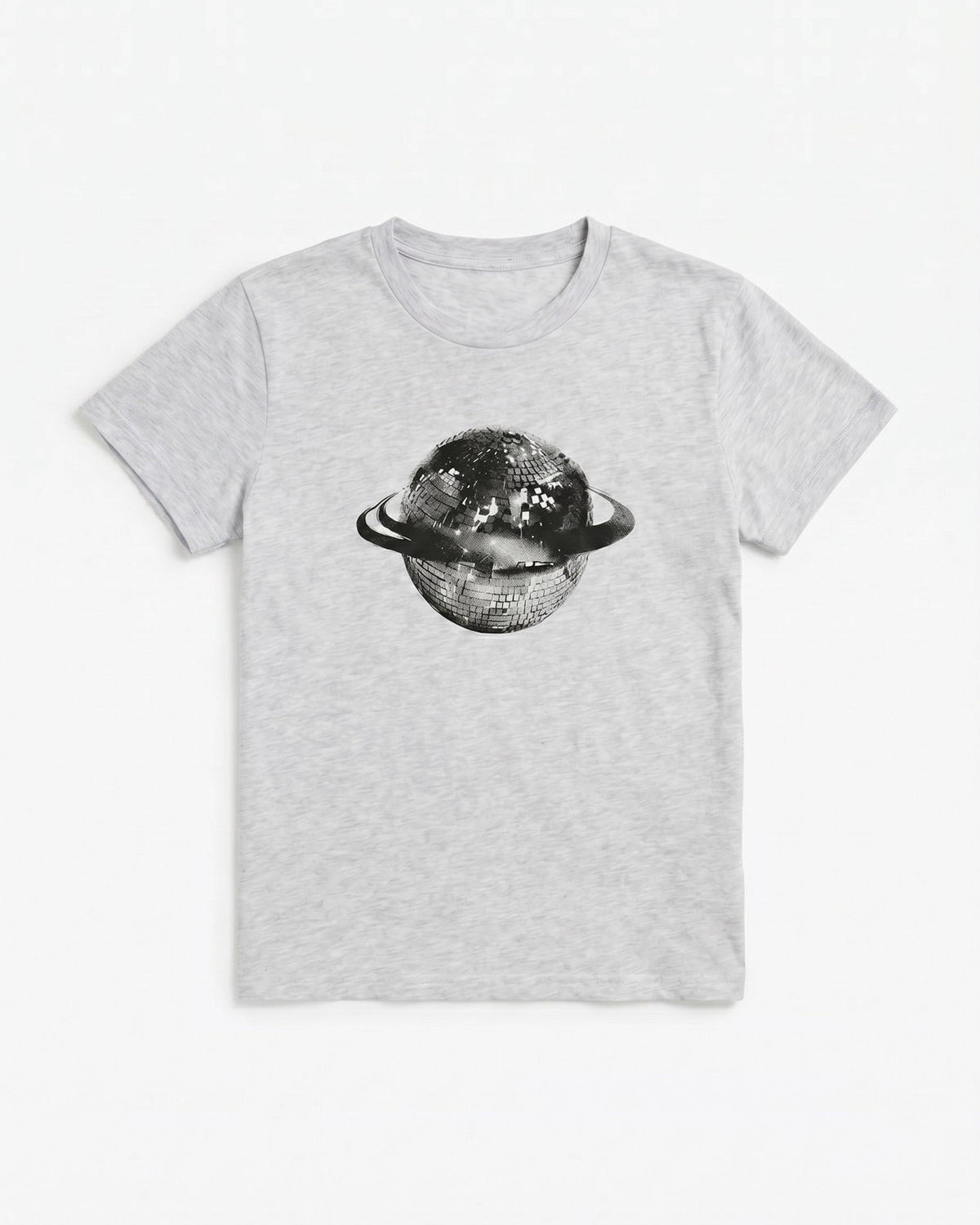 PLANET DISCO (black), BABY TEE - GREY