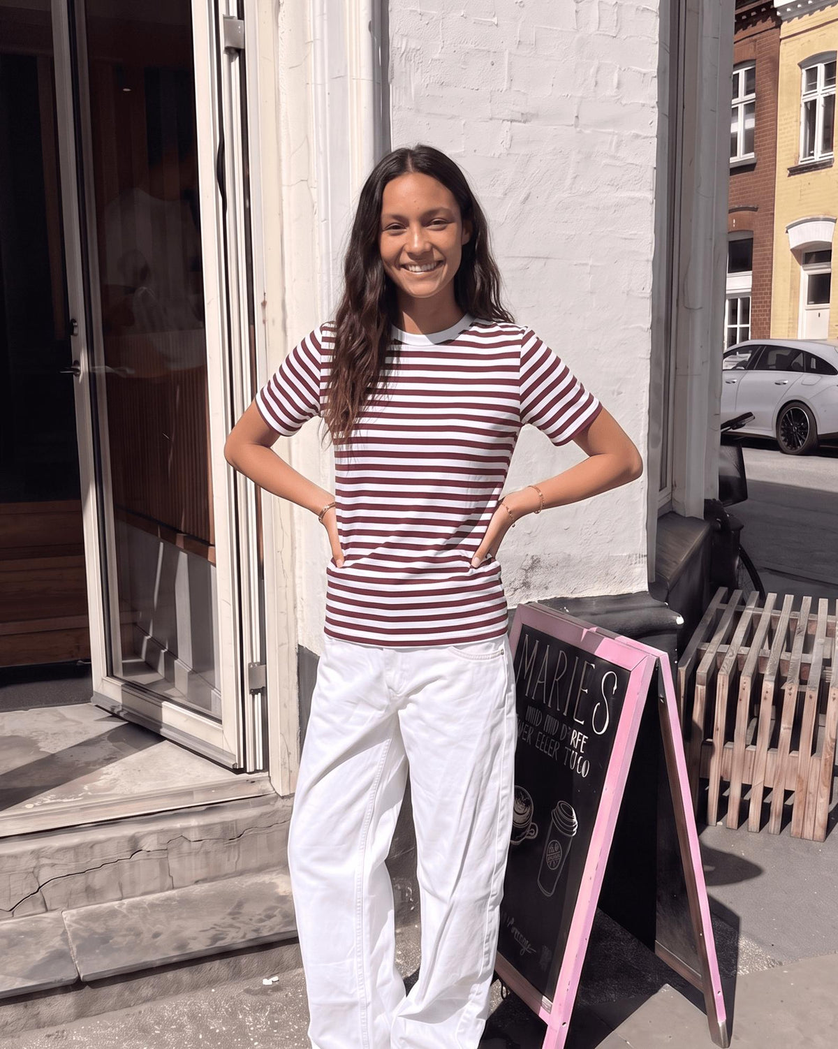 RIA STRIPE TEE - TAWNEY PORT [AI]
