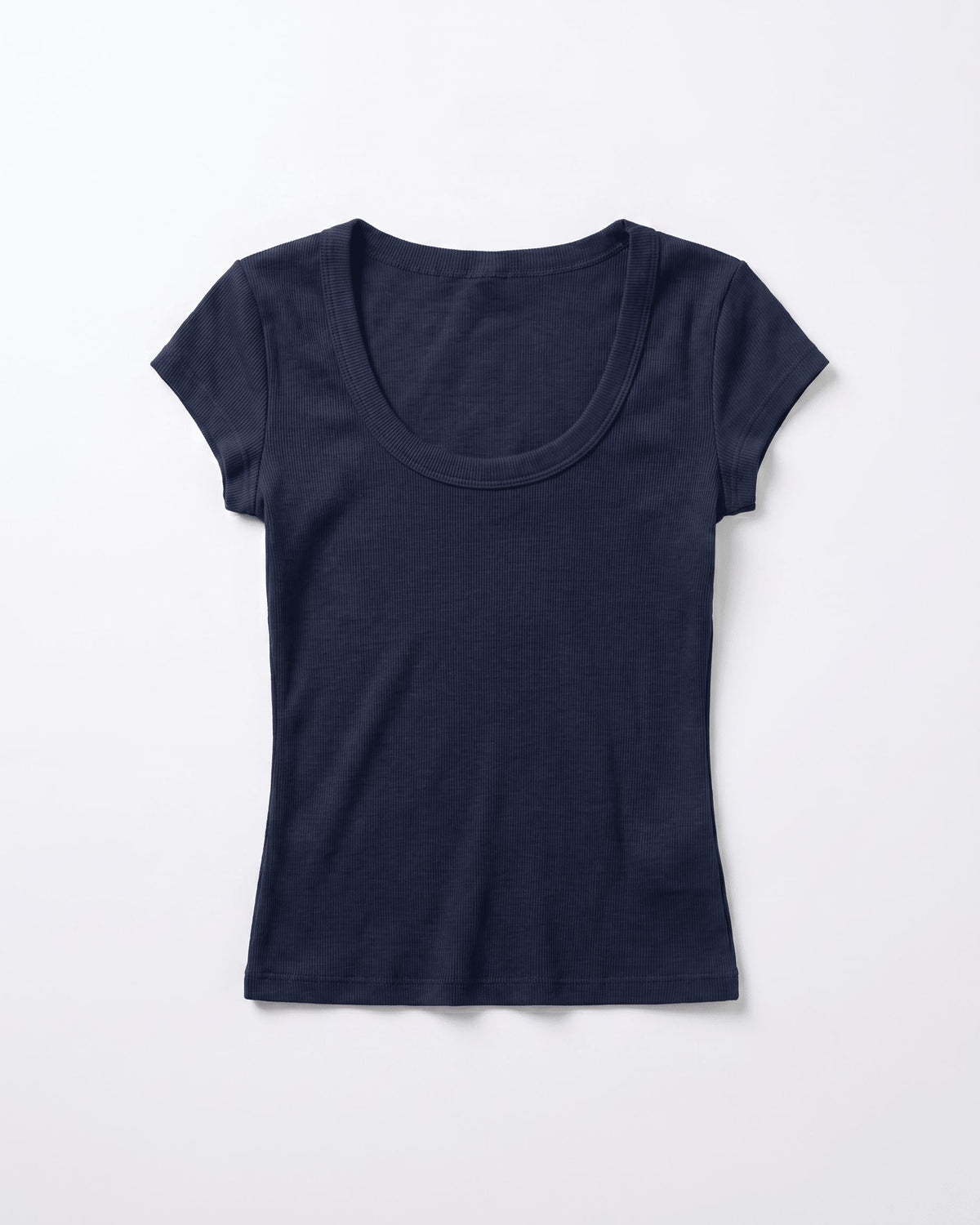 THEA KORTÆRMET T-SHIRT - NAVY