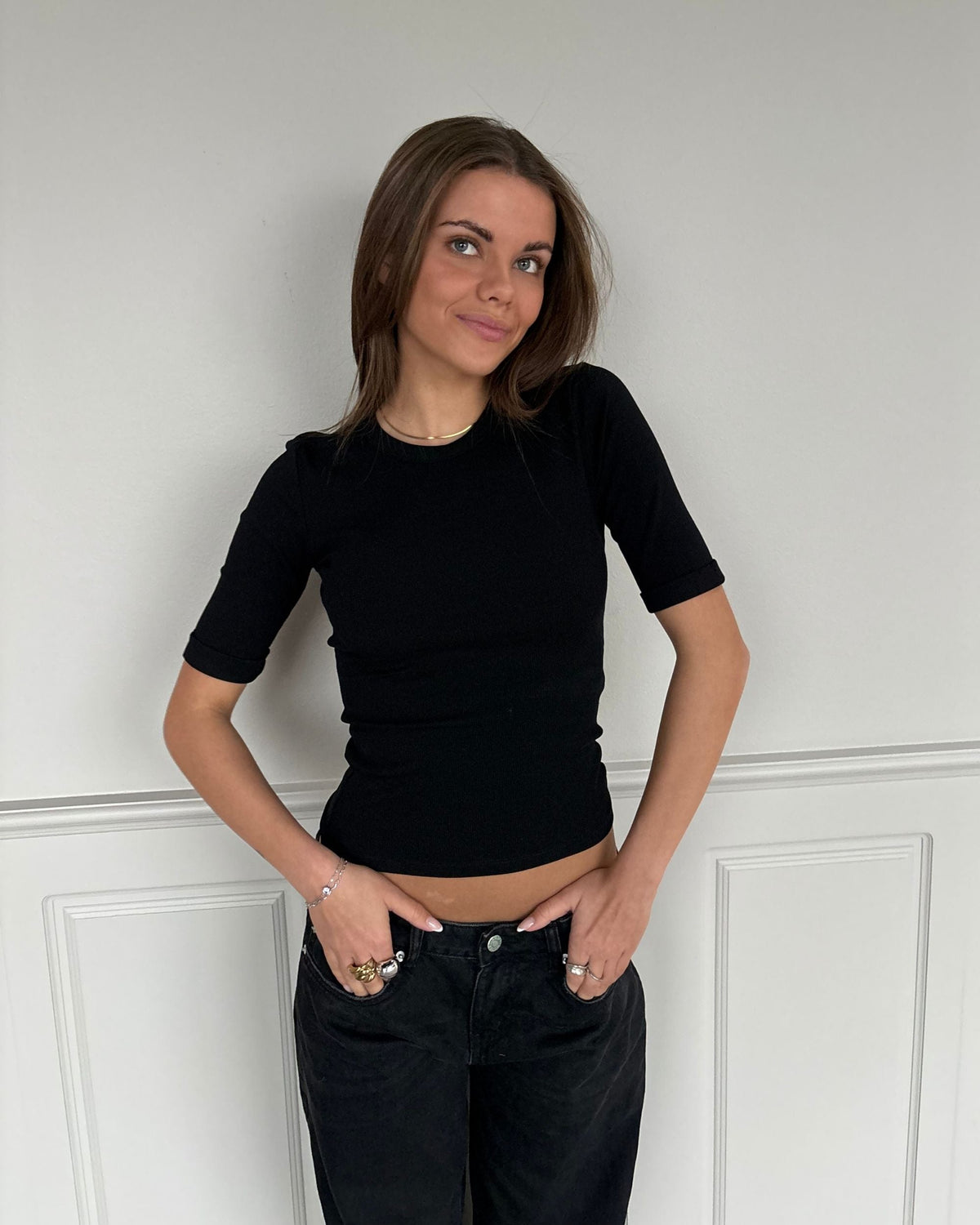 TINE 3/4 SLEEVE T-SHIRT - BLACK