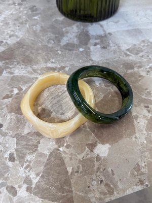 2-PAK ARMBÅND - CREAM/MATCHA GREEN